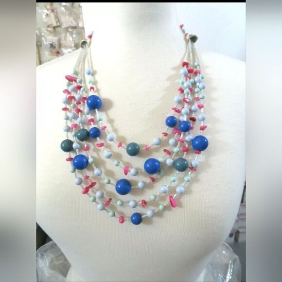 Talbots Multicolor Beaded Necklace NWOT 20"-23" - Picture 1 of 3